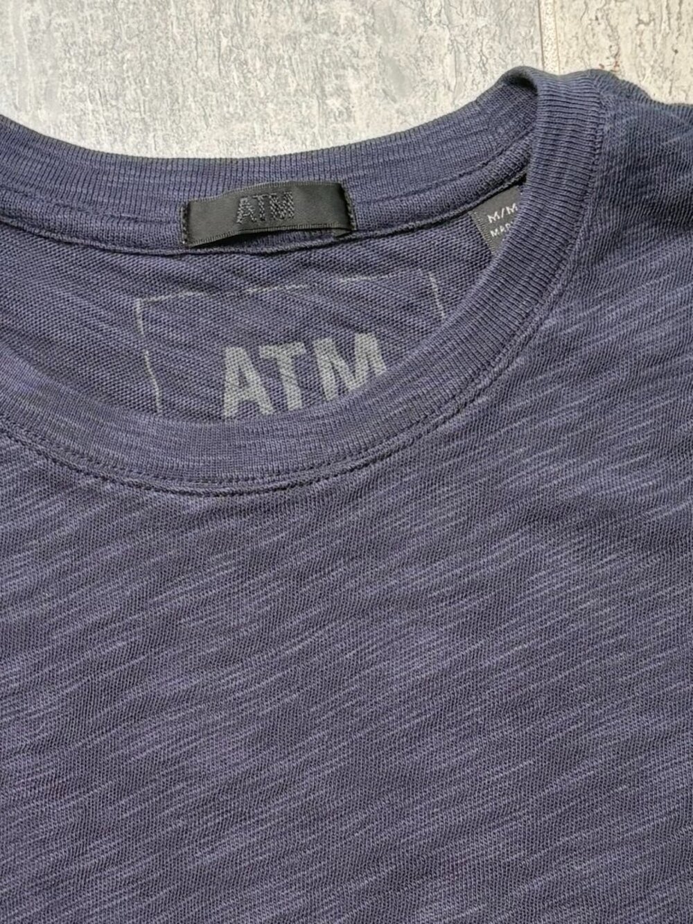 ATM Anthony Thomas Melillo Slub Cotton Crewneck Tee Blue Medium - Picture 3 of 9